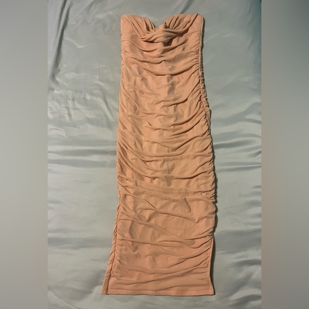 oh Polly body con nude dress size 8.